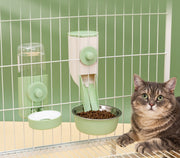 自動給餌器 ペット用給餌器 フードボウル エサ入れ ゲージ用 ペット用品 ペットグッズ 犬用 猫用 エサ入れ器 ゲージ取り付け ウォーターボトル 水入れ ウサギ 小動物 洗える 取り付け簡単 シンプル 便利グッズ イヌ ネコ ドッグ キャット 灰 緑 ピンク