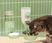 自動給餌器 ペット用給餌器 フードボウル エサ入れ ゲージ用 ペット用品 ペットグッズ 犬用 猫用 エサ入れ器 ゲージ取り付け ウォーターボトル 水入れ ウサギ 小動物 洗える 取り付け簡単 シンプル 便利グッズ イヌ ネコ ドッグ キャット 灰 緑 ピンク