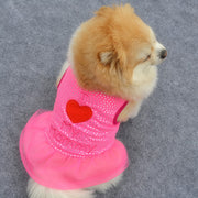 ペット用 犬猫兼用 洋服 ワンピース ノースリーブ 袖なし チュールスカート チュチュスカート オーガンジー キラキラ ハート 刺繍 犬の服 可愛い かわいい 超小型犬 小型犬 犬用 イヌ用 いぬ用 猫用 ネコ用 ねこ用 XS S M L ドッグウェア ドッグウエア ピンク 紫