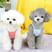 ペット用ワンピース ペットウェア 犬服 猫服 犬用ウェア ドッグウェア フリル ノースリーブ チェック柄 赤 青 可愛い おしゃれ お散歩 記念写真 ギフト プレゼント ワンちゃん ネコちゃん イヌ ネコ