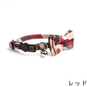 猫用首輪 カラー チョーカー セーフティバックル 安全バックル 蝶ネクタイ ペットグッズ ペット用品 猫用  チャーム付き 鈴 迷彩柄 カモフラージュ お出かけ  おしゃれ かわいい ねこ ネコ セーフティーバックル 外れる