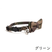 猫用首輪 カラー チョーカー セーフティバックル 安全バックル 蝶ネクタイ ペットグッズ ペット用品 猫用  チャーム付き 鈴 迷彩柄 カモフラージュ お出かけ  おしゃれ かわいい ねこ ネコ セーフティーバックル 外れる