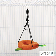 小動物用ハンモック ペット用品 フック 紐 吊り下げ 三角形 ラウンド型 揺れる ふわふわ 寝床 ベッド 吊るす リーフ 葉っぱ ハムスター モモンガ 可愛い ペットグッズ