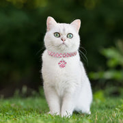 ペット用チョーカー ネックレス ラインストーン 肉球型チャーム 犬用 猫用 アクセサリー 首飾り キラキラ おしゃれ 可愛い かわいい 華やか エレガント 煌びやか ゴージャス ファッション小物 イヌ用 いぬ用 ネコ用 ねこ用 DOG CAT