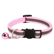 猫用首輪 カラー ペット用品 ネコ アクセサリー チョーカー 首飾り 鈴付き 反射 バイカラー セーフティバックル 安全バックル