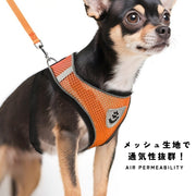 ハーネス リード 2点 セット 犬用 猫用 メッシュ 通気性 ペット用 反射材 バックル Dカン 散歩紐 反射テープ シンプル カジュアル おしゃれ かわいい 可愛い 犬 猫 ペット用品 ペットグッズ 散歩 お出かけ 外出 ブラック 黒 ピンク ブルー オレンジ レッド グリーン 夏 春 イヌ ネコ ドッグ キャット 小型犬 中型犬