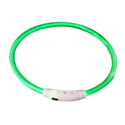 犬用チョーカー 首輪 LEDライト チューブ 光る USB充電式 ペット用品 アクセサリー ドッグ お散歩 夜間 お出掛け 安全対策 おしゃれ かわいい 軽量 柔らかい シンプル 長さ調節可能 レッド イエロー グリーン ブルー ホワイト ピンク オレンジ リチウム