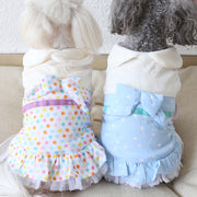 ドッグウェア ワンピース リボン ハート ドット柄 ワンピ ペット用品 犬服 ペットウェア 小型犬 中型犬 可愛い おしゃれ お出かけ お散歩