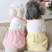 ドッグウェア ワンピース リボン ハート ドット柄 ワンピ ペット用品 犬服 ペットウェア 小型犬 中型犬 可愛い おしゃれ お出かけ お散歩