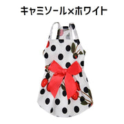 ワンピース ペット用 犬服 ノースリーブ 犬用 猫用 キャミソールワンピ ドッグウェア ペットグッズ リボン ドット柄 花柄 可愛い おしゃれ 散歩 お出かけ
