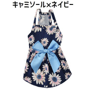 ワンピース ペット用 犬服 ノースリーブ 犬用 猫用 キャミソールワンピ ドッグウェア ペットグッズ リボン ドット柄 花柄 可愛い おしゃれ 散歩 お出かけ