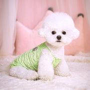 ドッグウェア ペットウェア キャミソール 犬服 小型犬 洋服 ワッペン ワンポイント メッシュ風 通気性 おしゃれ かわいい お出かけ お散歩 ガーリー キュート いぬ イヌ
