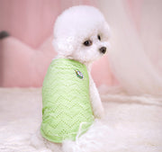 ドッグウェア ペットウェア キャミソール 犬服 小型犬 洋服 ワッペン ワンポイント メッシュ風 通気性 おしゃれ かわいい お出かけ お散歩 ガーリー キュート いぬ イヌ