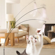 猫じゃらし ねこじゃらし 猫用おもちゃ 猫用品 ペット用品 猫グッズ ネコ 羽 一人遊び 伸縮 揺れる かわいい ペット玩具 ペットトイ 運動不足解消 ストレス解消