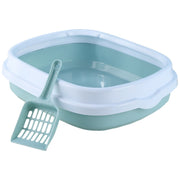 猫用トイレ 本体 スコップ付き キャットトイレ 大号 トイレ容器 猫砂入れ オープンタイプ 取り外し可能 ペット用品 トイレタリー 飛散防止 飛び散り防止 四角形 シャベル付き ネコ用
