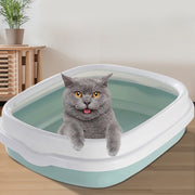 猫用トイレ 本体 スコップ付き キャットトイレ 大号 トイレ容器 猫砂入れ オープンタイプ 取り外し可能 ペット用品 トイレタリー 飛散防止 飛び散り防止 四角形 シャベル付き ネコ用