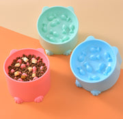 フードボウル ペット用食器 猫用食器 犬用食器 エサ入れ 早食い防止 餌皿 給餌 給水 凸凹 デコボコ サークル 丸 ペット用品 ペットグッズ 丸のみ防止 早食い予防 フードディッシュ 単色 シンプル 青 ピンク 緑