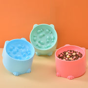 フードボウル ペット用食器 猫用食器 犬用食器 エサ入れ 早食い防止 餌皿 給餌 給水 凸凹 デコボコ サークル 丸 ペット用品 ペットグッズ 丸のみ防止 早食い予防 フードディッシュ 単色 シンプル 青 ピンク 緑