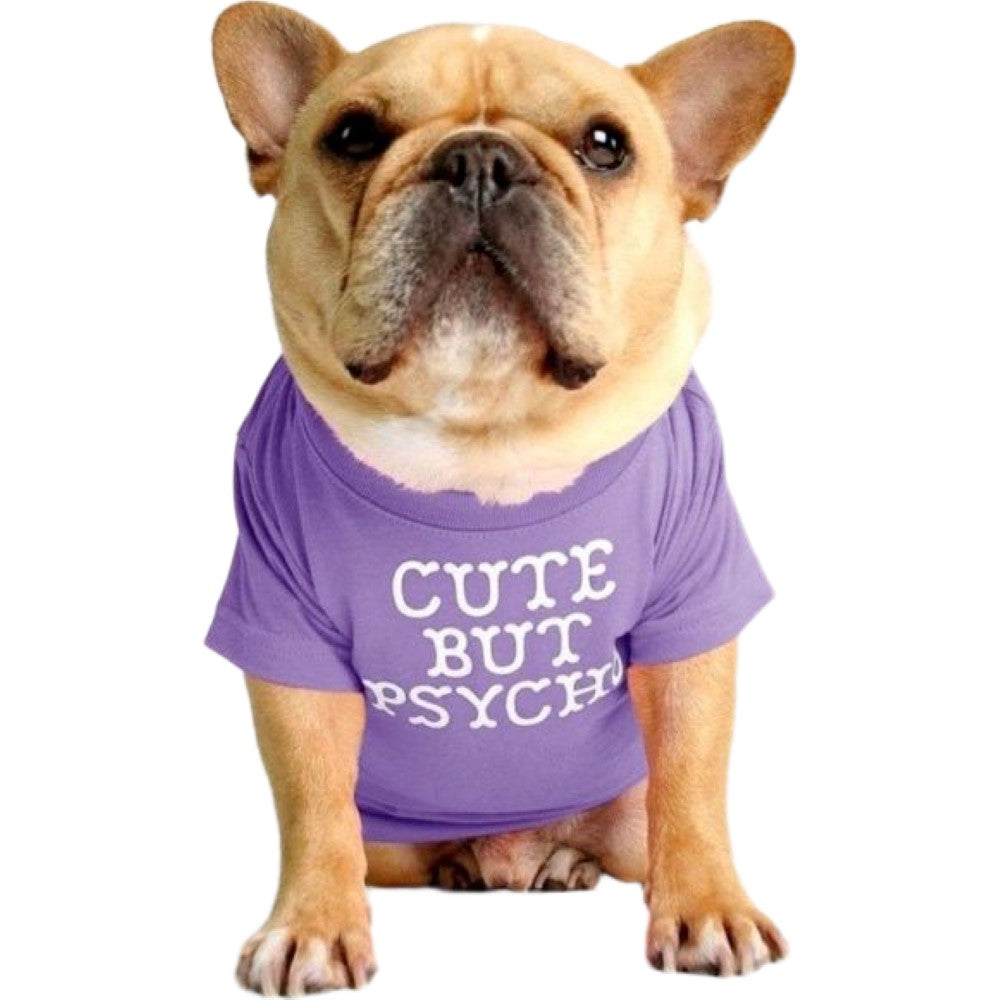 ペットウェア Tシャツ 犬服 洋服 ドッグウェア フレンチブルドッグ ライトパープル×CUTE バリエーション画像