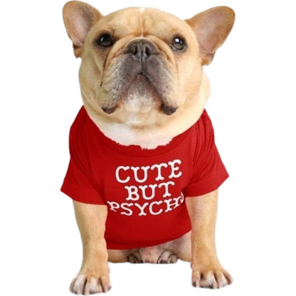 ペットウェア Tシャツ 犬服 洋服 ドッグウェア フレンチブルドッグ レッド×CUTE バリエーション画像