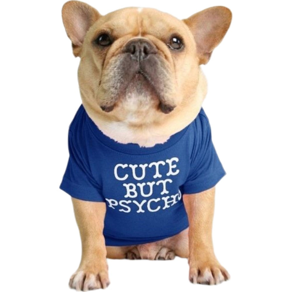 ペットウェア Tシャツ 犬服 洋服 ドッグウェア フレンチブルドッグ ロイヤルブルー×CUTE バリエーション画像