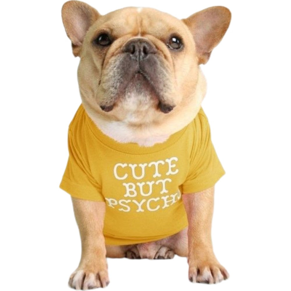 ペットウェア Tシャツ 犬服 洋服 ドッグウェア フレンチブルドッグ イエロー×CUTE バリエーション画像