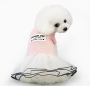 ドッグウェア 犬服 ワンピース フレア Aライン チュール ボーダー柄 ロゴ ペット 犬 猫 小型犬 洋服 ノースリーブ 袖なし ドッキングワンピース プルオーバー 切り替え ギャザー かわいい 可愛い おしゃれ お洒落 いぬ イヌ DOG 中型犬 ねこ ネコ キャット CAT プレゼント ギフト 贈り物 お散歩 お出かけ 春 夏 秋 XS S M L XL