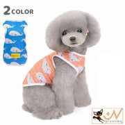 ペットウェア ドッグウェア タンクトップ 犬服 猫服 小型犬 中型犬 パピー 袖なし くじら プリント 薄手 お散歩 お出かけ かわいい おしゃれ