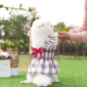 ドッグウェア 犬服 ワンピース ペット 小型犬 猫 女の子 洋服 フレア リボン フリル ギャザー チェック柄 可愛い おしゃれ