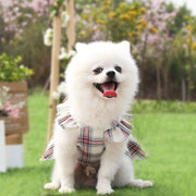 ドッグウェア 犬服 ワンピース ペット 小型犬 猫 女の子 洋服 フレア リボン フリル ギャザー チェック柄 可愛い おしゃれ