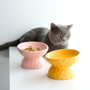 ネコ用食器 フードボウル ウォーターボウル ペット用食器 ねこ用品 エサ入れ 水入れ ペットグッズ 陶器製 脚付き 傾斜 おしゃれ かわいい 猫 犬 200ml