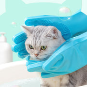 ペット用ブラシ 両手用 バスブラシ 手袋型 犬用 猫用 グルーミング シャワーブラシ お手入れ お風呂 バス用品 抜け毛対策 ペット用品 ペットグッズ ドッグ キャット