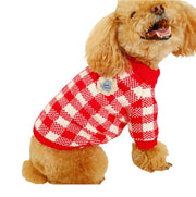 ペットウェア ペット服 犬 小型犬 中型犬 猫 ドッグウェア キャットウェア ペット用品 ニット セーター 上着 チェック柄 格子柄 花飾り 花柄 トナカイ ナチュラル スナップボタン かわいい おしゃれ 上品 お出かけ お散歩 防寒対策 赤 黄