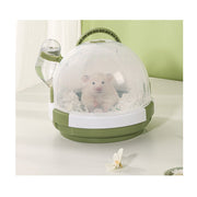 小動物用ペットギャリー キャリーケース キャリーバック ペット用品 ハムスター 給水器付き 持ち手 お出かけ 外出 通院 通気性 丸型 かわいい