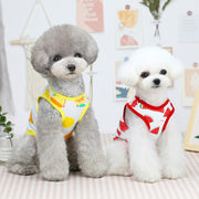 ドッグウェア 犬の服 タンクトップ ペット用品 小型犬 中型犬 猫 洋服 ノースリーブ 袖なし 可愛い プリント トップス カットソー パイピング 果物 フルーツ カジュアル かわいい おしゃれ お洒落 いぬ イヌ DOG ねこ ネコ キャット CAT ギフト 贈り物 お散歩 外出 春 夏 秋