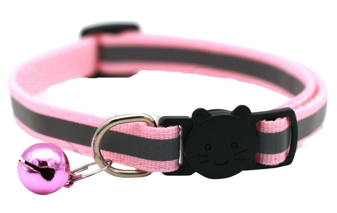猫用首輪 カラー セーフティバックル 安全バックル 反射 ペットグッズ ピンク バリエーション画像
