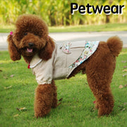 ペットウェア ドッグウェア コート 洋服 犬用 猫用 袖あり 襟付き リボン 花柄 前開き ボタン おしゃれ かわいい お散歩 公園 お出かけ ペット服 犬の服 小型犬
