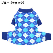 ドッグウェア ペットウェア ペット用ツナギ ペット用カバーオール 犬服 猫服 小型犬 イヌ 小動物用 長袖 総柄 チェック模様 ドット 水玉 しましま ボーダー 可愛い かわいい キュート 春秋 パジャマ