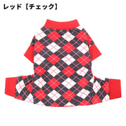 ドッグウェア ペットウェア ペット用ツナギ ペット用カバーオール 犬服 猫服 小型犬 イヌ 小動物用 長袖 総柄 チェック模様 ドット 水玉 しましま ボーダー 可愛い かわいい キュート 春秋 パジャマ
