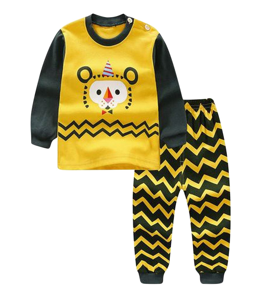 パジャマ ルームウエア 上下セット 子供用 長袖×長ズボン イラストプリント B バリエーション画像