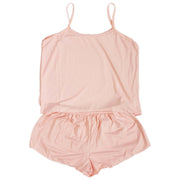 ルームウェア 部屋着 セットアップ 上下セット キャミソール ショートパンツ 短パン レディース 女性 トップス ボトムス ノースリーブ ショート丈 ミニ丈 ゴムウエスト 2XL 無地 ピンク グレー ブラック シンプル カジュアル ラフ 夏
