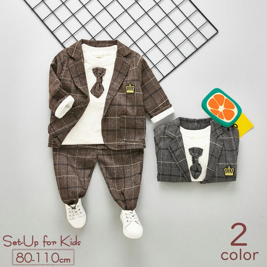 セットアップ 3点セット ジャケット 長袖カットソー ロングパンツ 子供服 商品画像