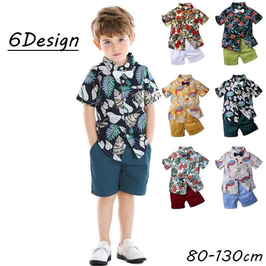 子供用セットアップ 上下セット 半袖シャツ ブラウス ショートパンツ ハーフパンツ 商品画像