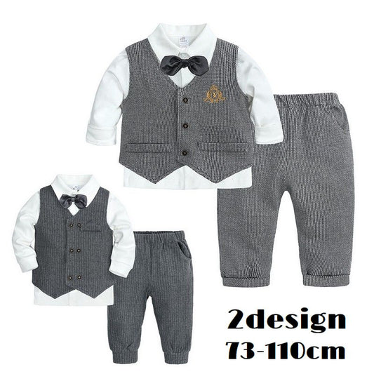 セットアップ 上下3点セット 長袖シャツ ベスト ロングパンツ 子供服 商品画像