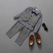 3点セット フォーマルウェア ベスト 長袖シャツ ロングパンツ 長ズボン スーツ ベビー服 子供服 キッズ 男の子 ジレ 正装 記念日 結婚式 入園式 イベント パーティー お祝い 男児 男子 ベビーウェア 赤ちゃん 児童 子ども服 こども服 80cm 90cm 100cm