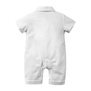 ロンパース ベビー 赤ちゃん キッズ 子供 つなぎ スーツ風 セットアップ風 半袖 蝶ネクタイ 股下ボタン フォーマル おめかし お出かけ 結婚式 お祝い イベント おしゃれ