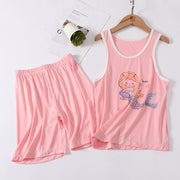 パジャマ 上下セット タンクトップ ハーフパンツ キッズ 子供服 男の子 女の子 ジュニア ノースリーブ 人魚柄 ウエストゴム かわいい 部屋着 寝間着 ルームウェア 女児 男児 白 ピンク