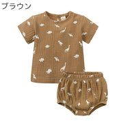 セットアップ 2点セット Tシャツ ショートパンツ ベビー キッズ トップス ボトムス 柄あり 半袖 ウエストゴム 春夏 カジュアル 部屋着 普段着 お出かけ かわいい