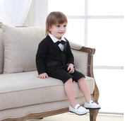 セットアップ 子供服 2点セット ベビー キッズ 男の子 カバーオール ロンパース ジャケット 長袖 長ズボン スーツ風 タキシード風 蝶ネクタイ 背広 上着 フォーマル おしゃれ パーティー イベント クリスマス 誕生日 結婚式 つなぎ 股下ボタン 男児 こども
