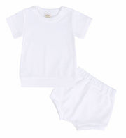 セットアップ 上下セット 2点セット キッズ ベビー 子供服 半袖 カットソー ショートパンツ 短パン 無地 シンプル パジャマ ルームウェア 寝間着 寝巻き カジュアル リブ ラウンドネック ウエストゴム プルオーバー トップス ボトムス 赤ちゃん 女の子 男の子 ガールズ ボーイズ 男児 女児 男女兼用 80cm 90cm 100cm 110cm 120cm